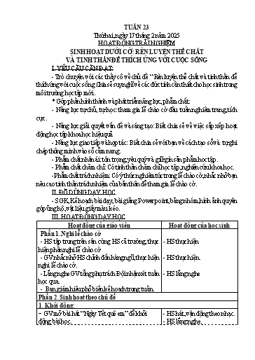 Kế hoạch bài dạy Lớp 5 - Tuần 23 Năm học 2024-2025 (Trần Thị Xan)