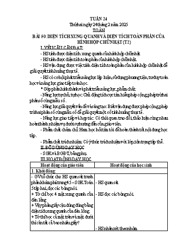 Kế hoạch bài dạy Lớp 5 - Tuần 24 Năm học 2024-2025 (Nguyễn Hồng Năng)
