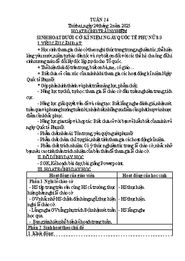 Kế hoạch bài dạy Lớp 5 - Tuần 24 Năm học 2024-2025 (Trần Thị Xan)