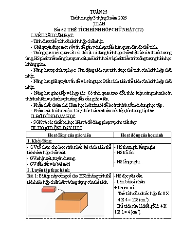 Kế hoạch bài dạy Lớp 5 - Tuần 25 Năm học 2024-2025 (Nguyễn Hồng Năng)