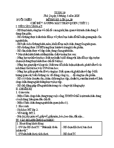Kế hoạch bài dạy Mĩ Thuật Tiểu Học (1-5) - Tuần 19 Năm học 2024-2025 (Nguyễn Thị Vinh)