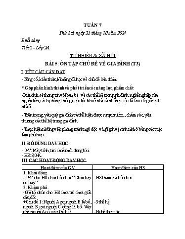Kế hoạch bài dạy TNXH 1+2+3, GDTC 4+5, Đạo Đức 5 - Tuần 7 Năm học 2024-2025 (Lô Thị Sao Mai)